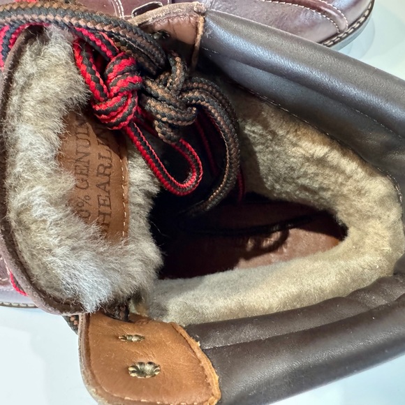 Johnston & Murphy Men's Brown Leather Boots with fully lined real shearling New - Picture 4 of 5